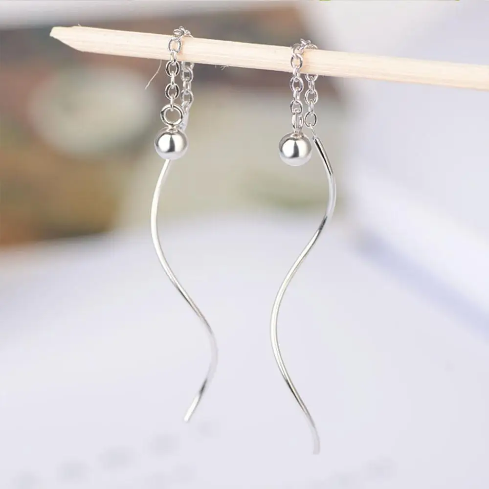 Чандлер шарик падение волна линия серьги цвет простая нить провод уха Bronics цепи