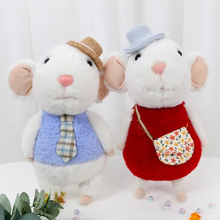 1pair Candice guo плюшевая игрушка чучела Кукла мультфильм животное Зодиак китайский год мышь крыса пара влюбленных ребенок Рождественский подарок 1 шт - Цвет: 1pair