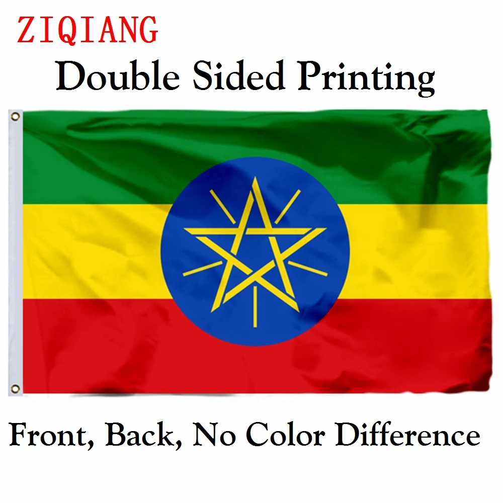 

Ethiopia Flag 3x5ft Polyester Flying Size 90x150cm Custom High Quality Double Sided Printing Banner