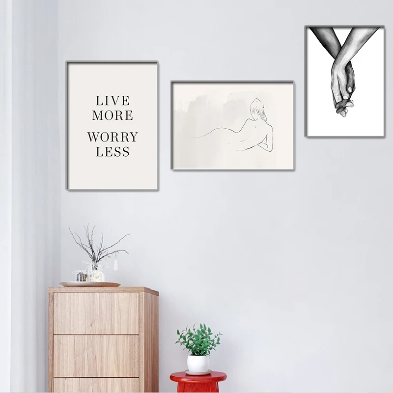 

Nordic Abstract Lines Letters Painting Hand Hd Print Painting Poster Home Living Room and Bedroom Wall Art Painting Decoration