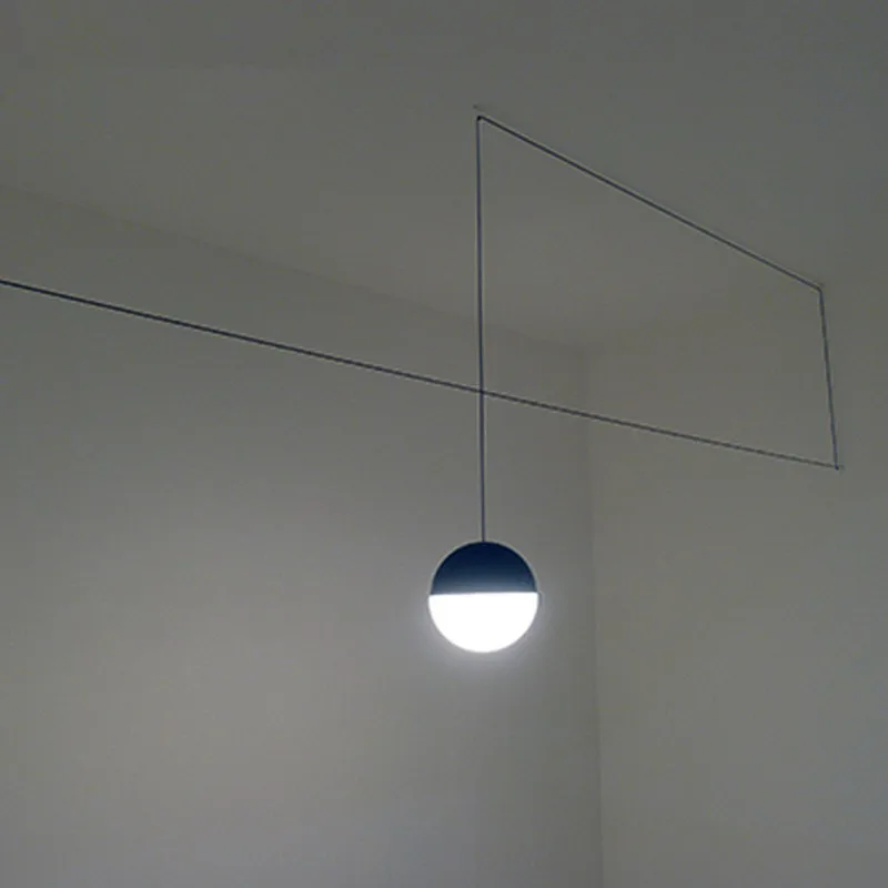 Modern Ball Pendant Lamp Long Line Lights Black Glass Hanglamp Kitchen Fixtures Living Room Globe Lighting nordic lamps | Лампы и