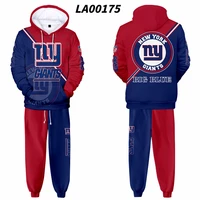 new york men sets giants 3d print american football hoodies sweatshirt fitness jogging sweatpants quality sports uniform set