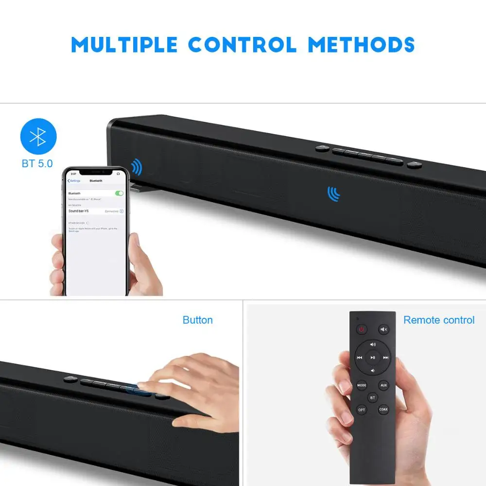 Саундбар HiFi беспроводной с поддержкой bluetooth и объемным звуком 40 Вт|Колонки для