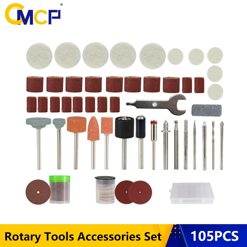 

CMCP Engraver Abrasive Tools Accessories 105pcs Rotary Tool Accessory Set Fit For Dremel Drill Grinding Polishing Engraving Tool
