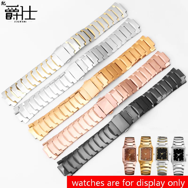 

Replacement Strap For RD6021 Series Tungsten Steel Watchband Black Silver Bracelet Male And Female Convex Interface Watch Chain