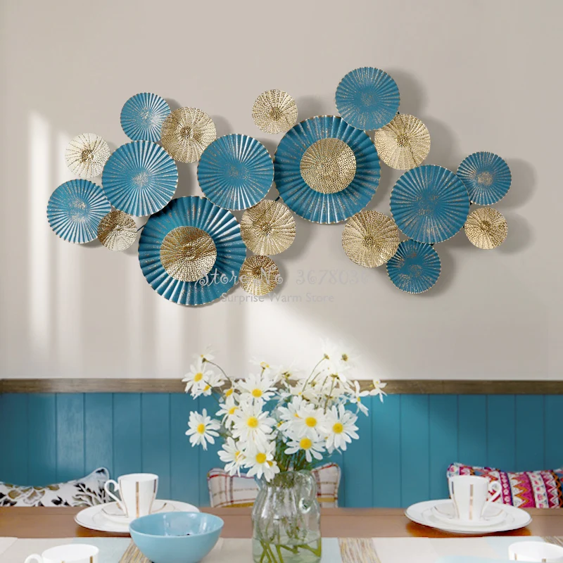 

European Style Wall Decoration Three-dimensional Living Room Sofa Background Porch Iron Art Wall Decoration Pendant Ornaments