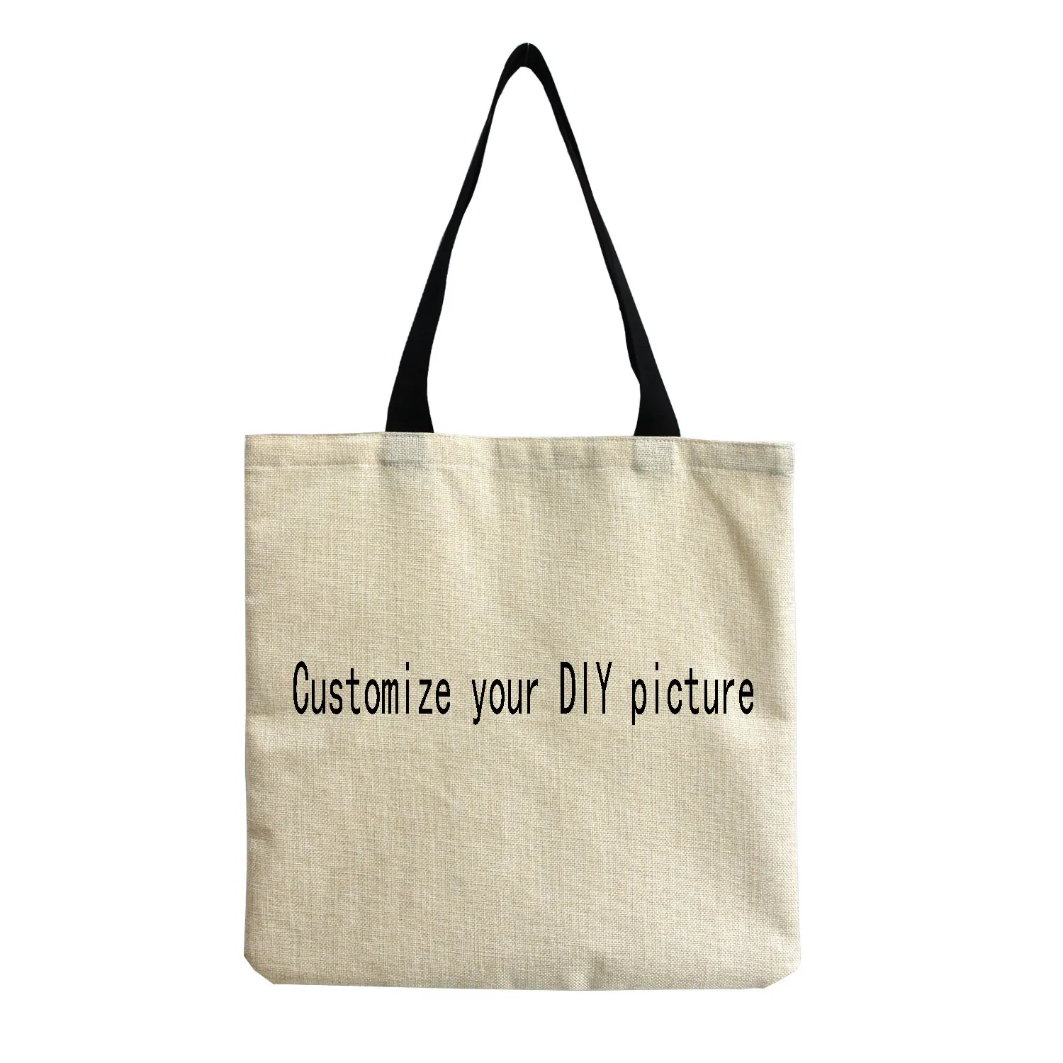 

Cartoon Creativity Cute Handbag Linen Robot Printed Tote Travel Outdoors Storage Packs Female Shoulder Shopping Bags All-Match