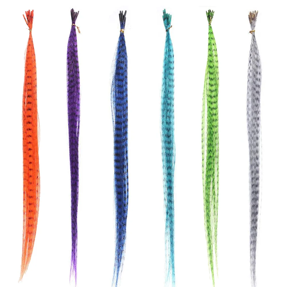 55-Piece Multicolor Synthetic Hair Feathers: DIY Kit for Hair Extensions with Micro Beads - Women's Hairpiece Tools image 2