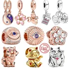 Новый 925 Серебряный кулон с изображением китайского богатства пиксу тигра все глаза бусины пишущая машинка Инь Янь подходят для оригинального браслета-талисмана Pandora