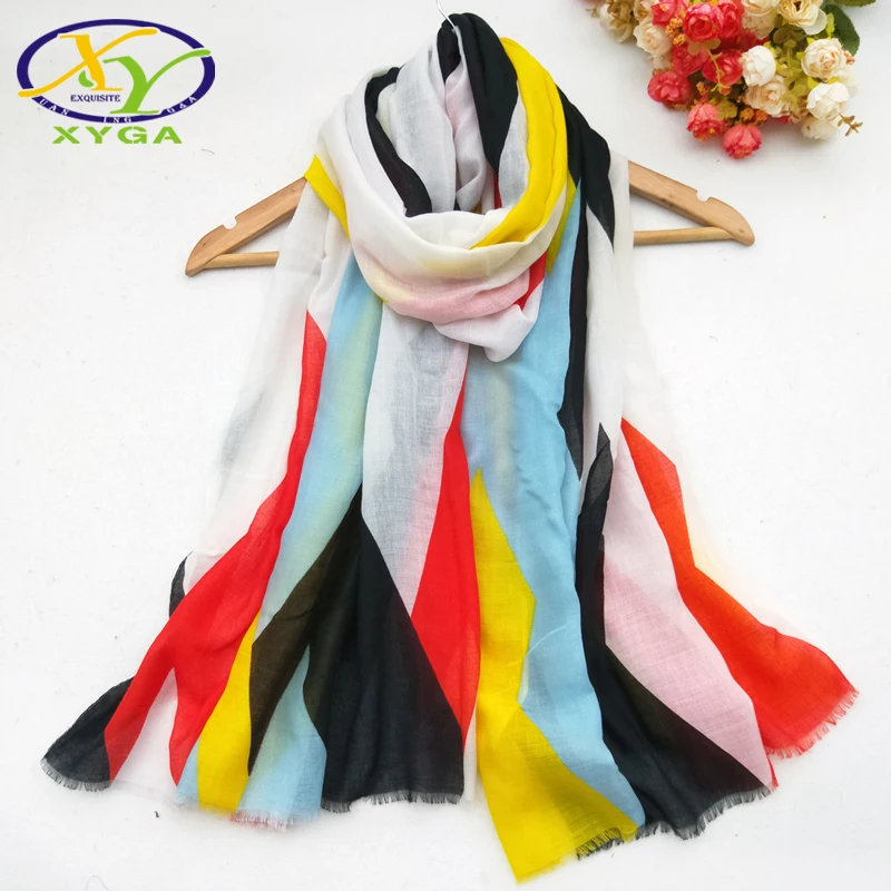 Хлопковые женские длинные шарфы весенние мягкие шали тонкие летние морские