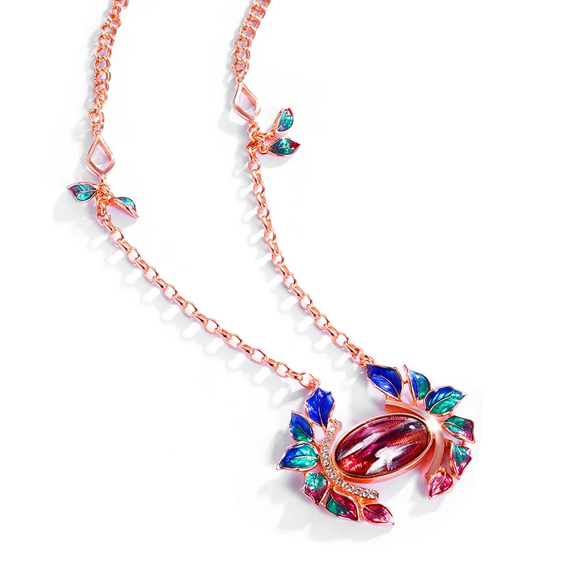 

Fashion Rose Gold Crab Crystal Sweater Chain for Women Popular Long Gem Stone Chain Broose Pin Jewelry Accessories