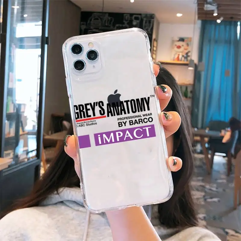 

Grey's anatomy Phone Case Transparent for iPhone 6 7 8 11 12 s mini pro X XS XR MAX Plus cover funda shell