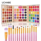 Палетка теней для век Ucanbe Pretty, с 15 кистями для макияжа, матовые, мерцающие, водостойкие, все в одном