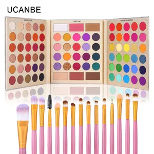Палетка теней для век Ucanbe Pretty, с 15 кистями для макияжа, матовые, мерцающие, водостойкие, все в одном