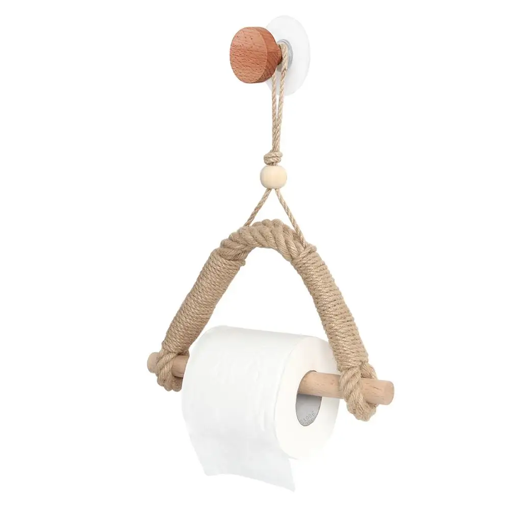 

Hemp Rope Toilet Paper Holder Retro Industrial Wall-mounted Towel Rack for Home Decoration Toilet Paper Stand