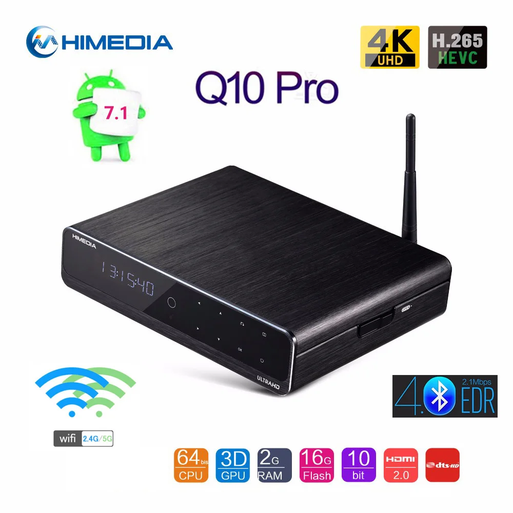 Оригинальный Himedia Q10 Pro Smart Android 7 0 ТВ-бокс 2 Гб 16 4G 5G WIFI Bluetooth DTS медиаплеер Поддержка 3