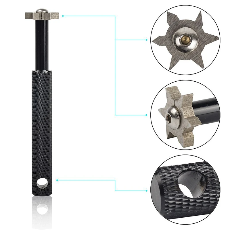 

Golf Hex Clearing Tool Golf Groove Sharpener With 6 Cutters For Optimal Backspin Black