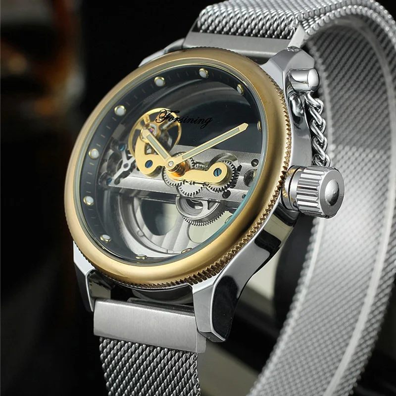 FORSINING автоматические механические мужские наручные часы военные спортивные