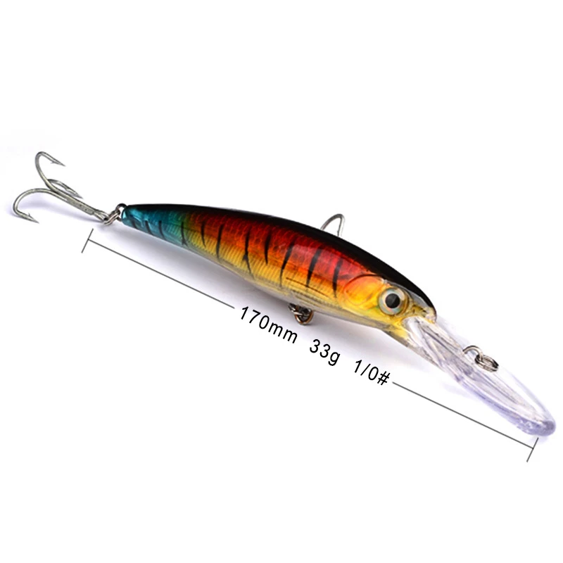 

1 Pcs Big Minnow 16.5cm 33.4g Wobblers Fishing Lures Deep Diving Artificial Hard Bait Trolling Boat Sea Fishing Bass Pike Lure