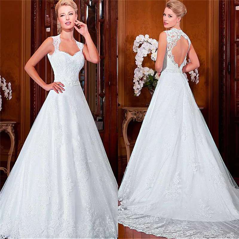 

Кружевные свадебные платья а-силуэта с аппликацией, свадебные платья на заказ, сексуальное винтажное длинное платье с открытой спиной, весн...