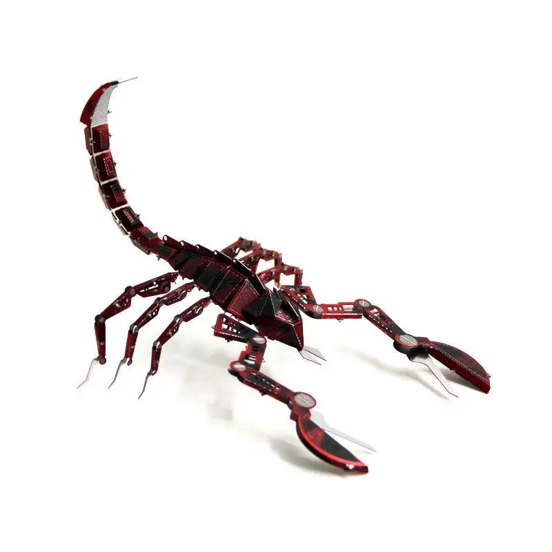 3D металлический пазл в виде красного скорпиона Модель Металлической сборки для