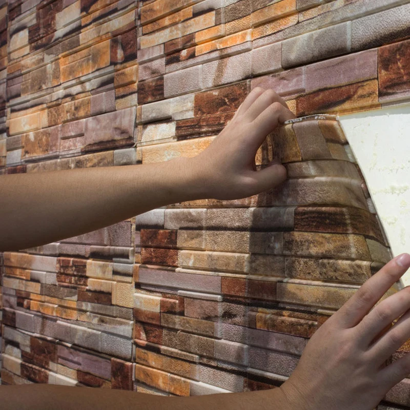 

Дополнительные 3D наклейки на стену, кожаные зернистые обои, 70 Х70 см, водонепроницаемые Самоклеящиеся 3D обои, Наклейки для декора стен ТВ