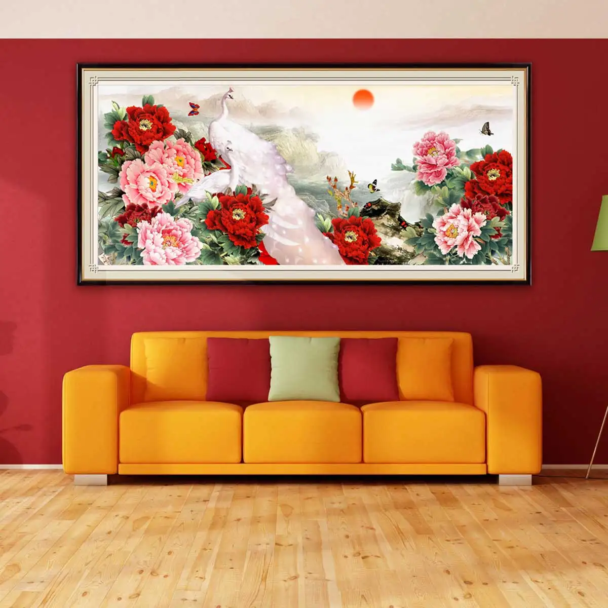 

5D Diamond Painting Cross Stitch Peony Peacock Flower Full Square Round Drill Embroidery Rhinestones Mosaic Home Artwork Decor