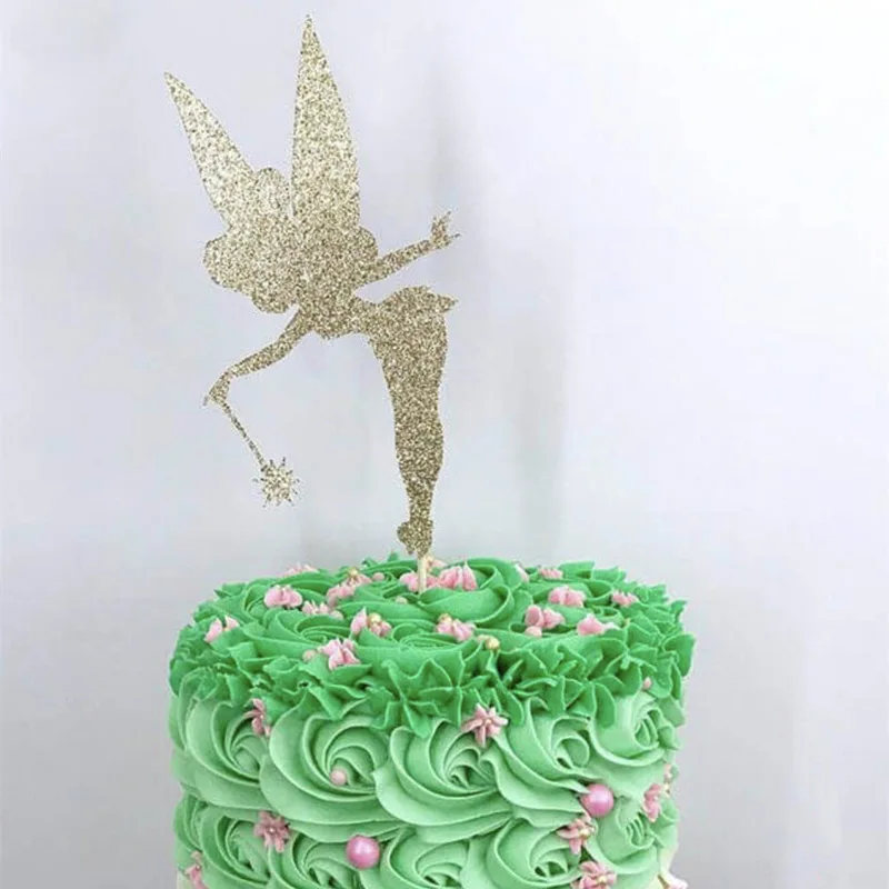 

Acrylic Happy Birthday Cake Topper Cute Elf Baby Shower Cake Topper Little Angel Castle Fairy Tale Baking Cake Decoration