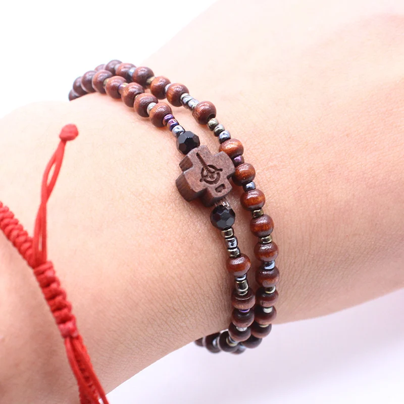 Религиозные Мини Деревянный 59 шт. бусы четки оптом по низкой цене браслеты из