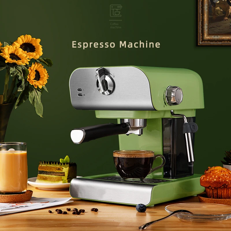 

220V 1.5L 20Bar Espresso Coffee Maker Machine Small Semi Automatic Italian Coffee Maker with Steam Fancy Milk Foam Maker