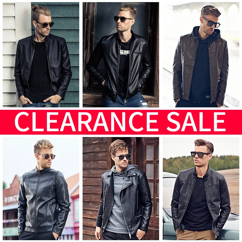 Мужская кожаная куртка Enjeolon черная Повседневная облегающая на молнии с