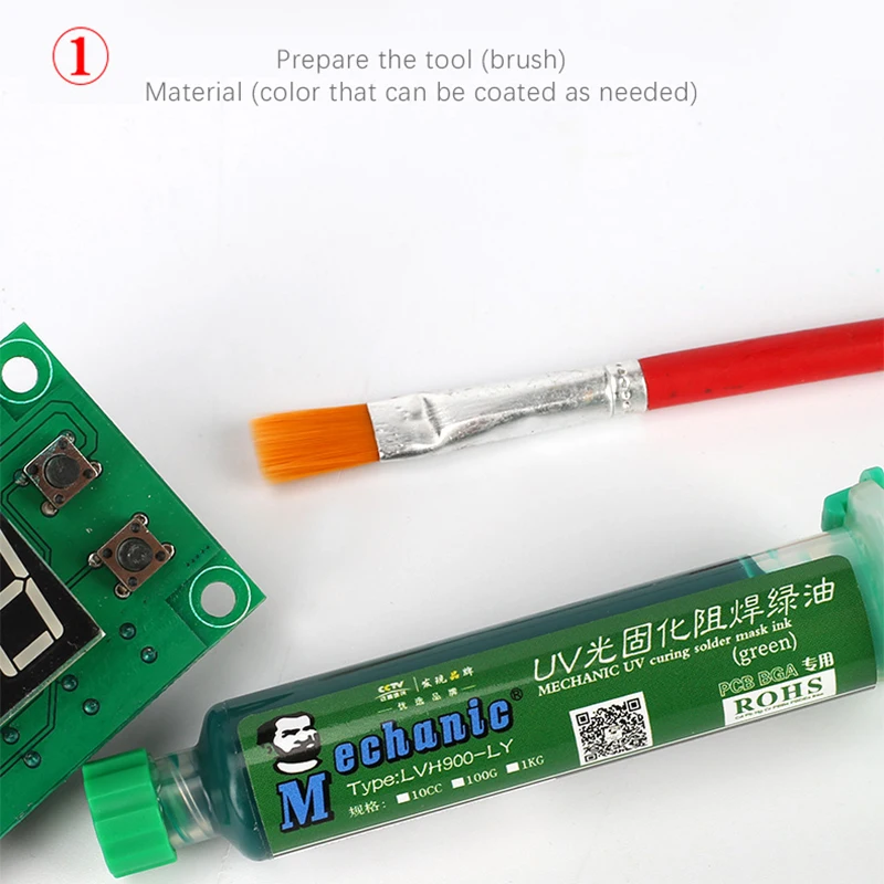 Механик УФ свет отверждения BGA PCB паяльная маска черный/синий/зеленый/красный/желтый/белый сварочная смазка краска предотвращает коррозионную арку