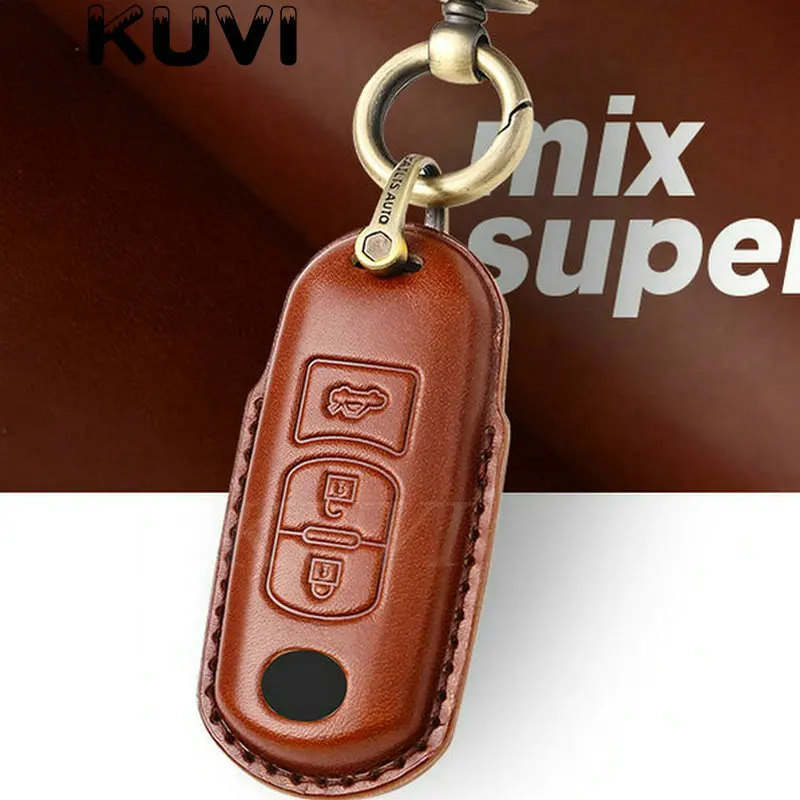 

Leather Car Remote Key Case Cover For Mazda 2 3 6 Atenza Axela Demio CX-5 CX5 CX-3 CX7 CX-9 2015 2016 2017 2018 2019 Accessories