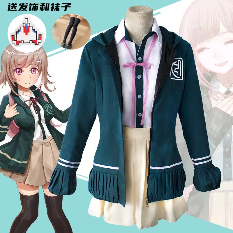 Косплей Nanami Chiaki аниме данганронпа отчаяние Gakuen Cos JK одежда ежедневный женский