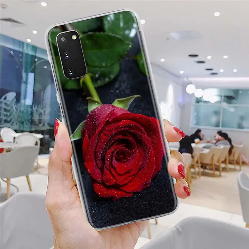 

Fashion Red Roses Flower Phone Case 6.5" for Samsung Galaxy S20 FE S10 Plus S21 Ultra S10e S8 S9 Plus Hard PC Cover Bumper Funda