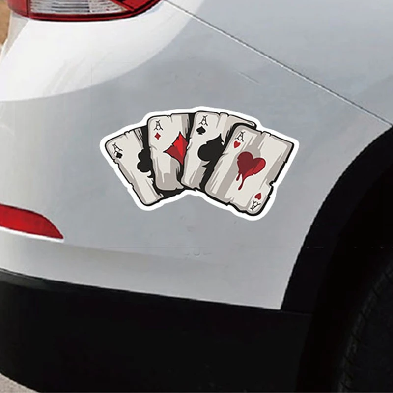 

1Pcs Graphics Playing Cards A Vinyl Car Truck Window Laptop Helmet Decal Car Stickers 12*8CM