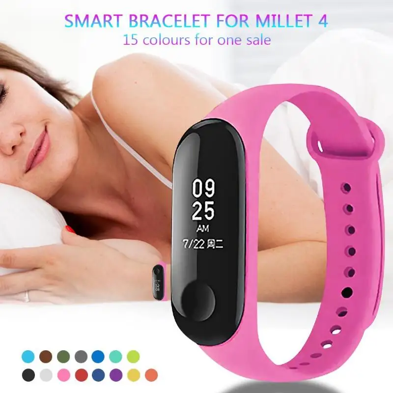 15 шт. силиконовый ремешок Замена для Mi Band 4 ремешок умный ремешок для часов ремень для Mi Band 4 браслет универсальный ремень для Miband 4 3 ми бент 3 ремни ремешок ми бент 4