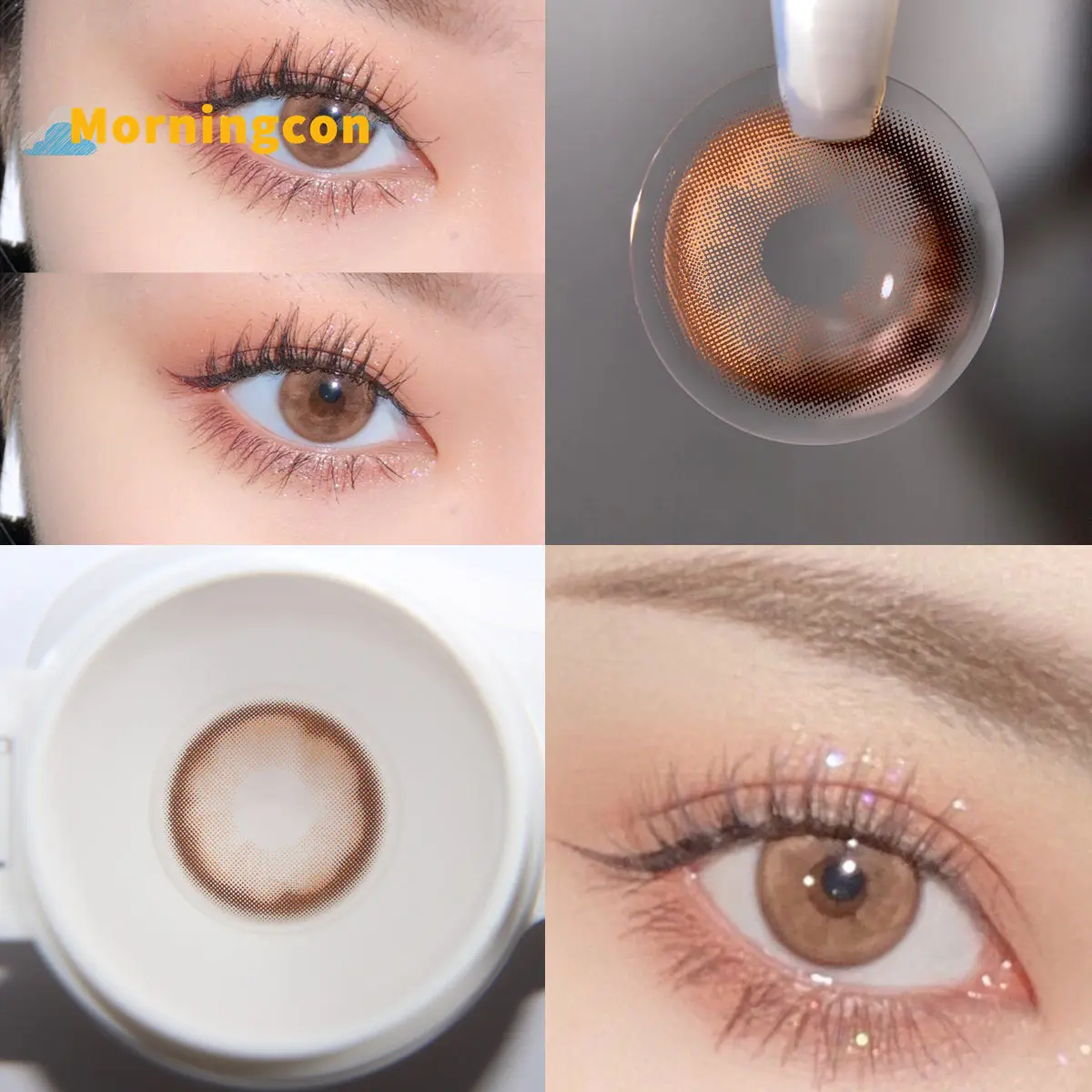 

MORNINGCON Nana Brown Myopia Prescription Soft Colored Contacts Lenses For Eyes Small Beauty Pupil Make Up Natural Yearly