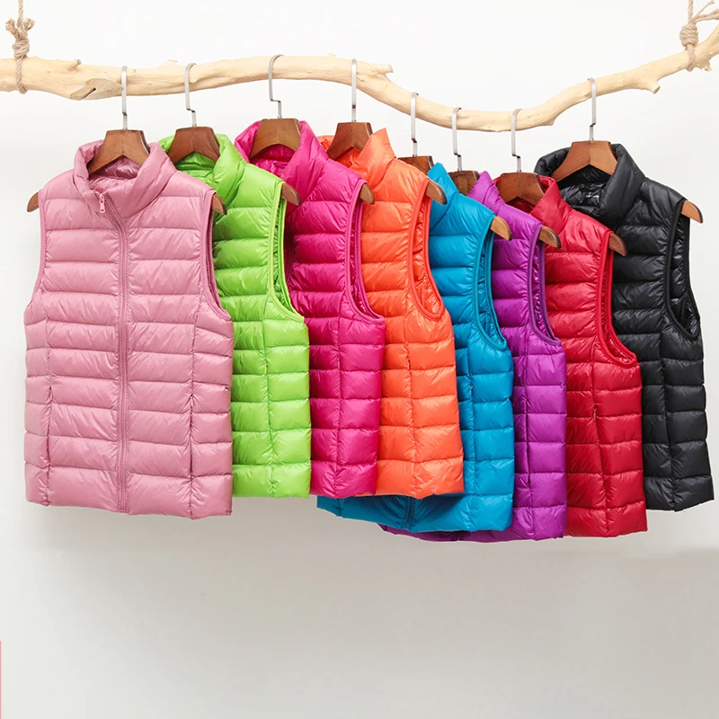 

Women's Warm Vest autumn 2021 Lightweight Padded Jackets Ultralight Winter Light Quilted Coats Puffer Woman down Coat lady duck