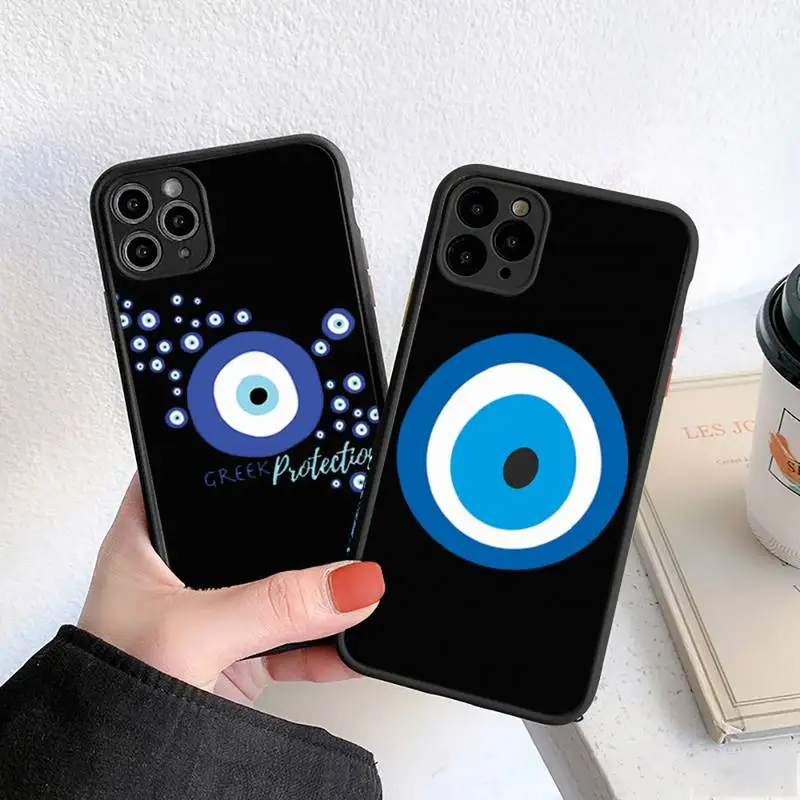 

Evil Eye lucky eyes art Phone Case matte transparent For iphone 7 8 11 12 plus mini x xs xr pro max cover