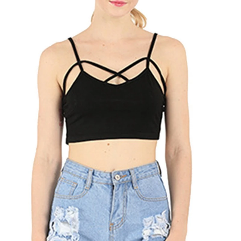 Женский бюстгальтер с бретельками Vertvie2020 черный вырезами топ-бюстье | Женская
