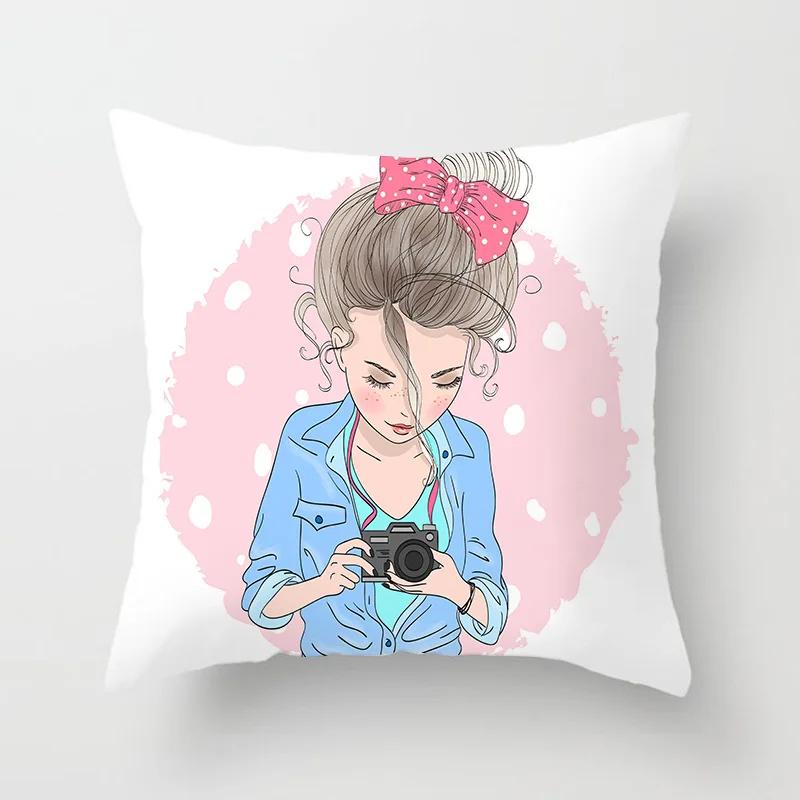 

Fashion girl series sofa bed head cushion pillowcase