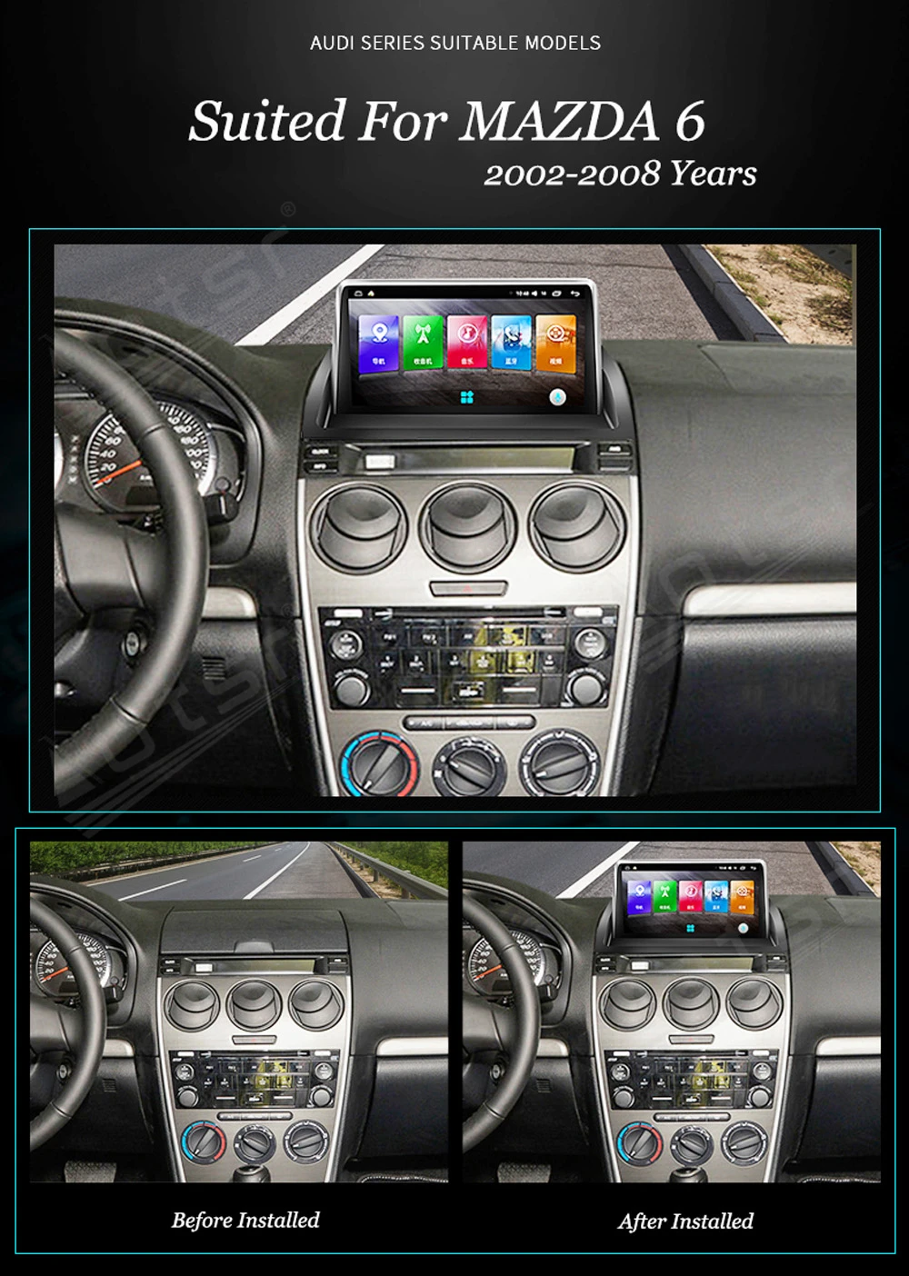 구매 6 + 128GB For Mazda 6 2002 - 2008 라디오 2 Din Android 10 자동차 스테레오 무선 Carplay DSP GPS 네비게이션 멀티미디어 플레이어