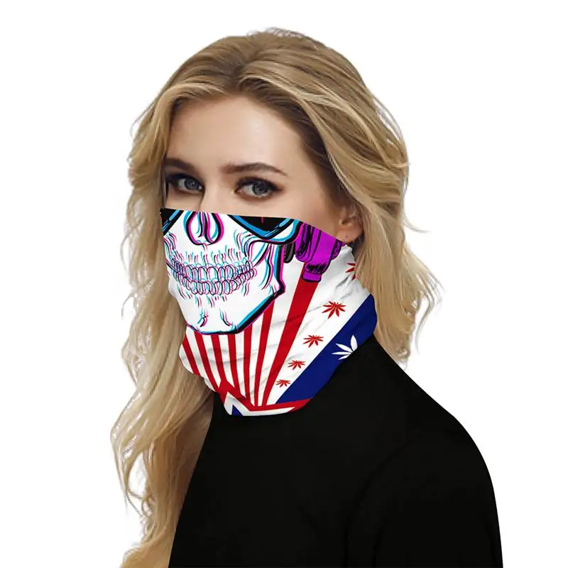 1 шт. цифровая маска для лица с принтом черепа дышащий Быстросохнущий шарф