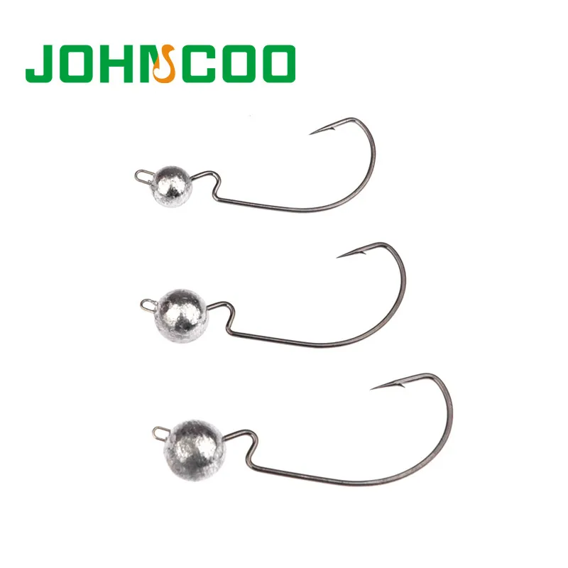 JOHNCOO Новые 5 шт. Кривошипные острые рыболовные крючки 3 г/7 г/10 г джиг головки Крючки