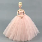 Платье + вуальРозовое Кружевное Вечернее Платье, Юбка-баллон, аксессуары для куклы Барби 16 BJD Xinyi FR ST