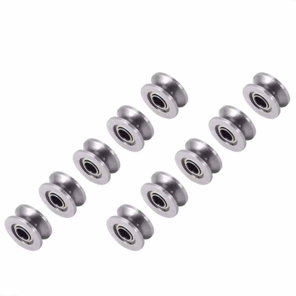 10pcs V624ZZ V Groove Ball Bearing Pulley For Rail Track Linear Motion System 4*13*6mm | Pulleys