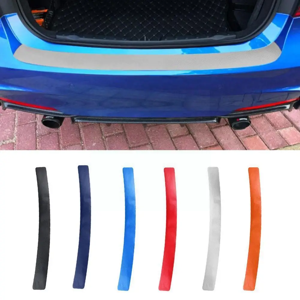 

Universal Trunk Rear Guard Plate Sticker Car Rear Bumper Anti-Kicked 3D Protection Scratch Trim Film Carbon Fiber Sticker S Q3Q6
