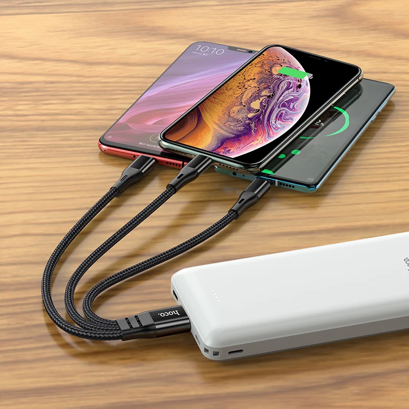 Беспроводное зарядное устройство HOCO 3in1 USB C кабель для передачи данных iphone 12 11 Xs Max