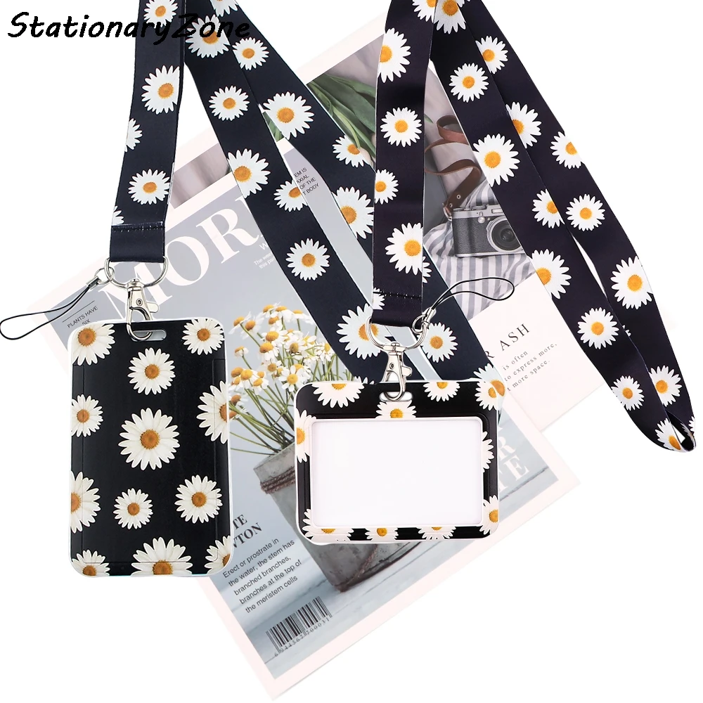 

JY057 Cartoon Daisy Lanyard Neck Strap for Key ID Card Cell Phone Straps Badge Holder Flower Fashion Accessories
